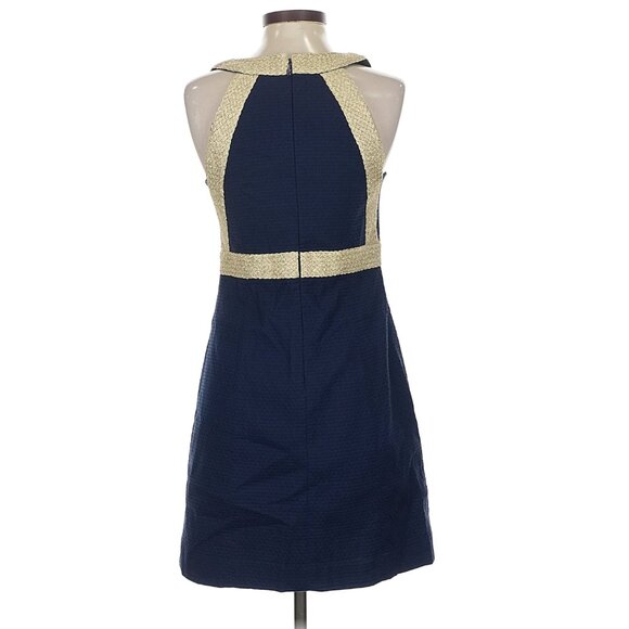 Lilly Pulitzer Chic Navy Dress with Gold Details - Picture 3 of 16